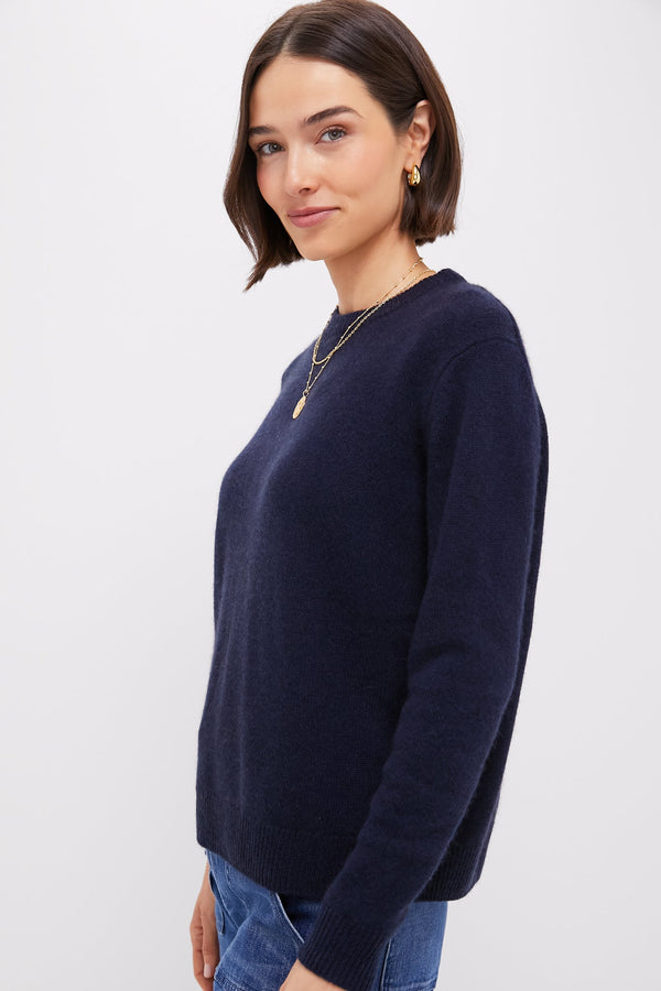 Navy Bodie Boyfriend Cashmere Crewneck Sweater