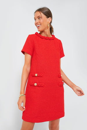 Red Tweed Jackie Dress