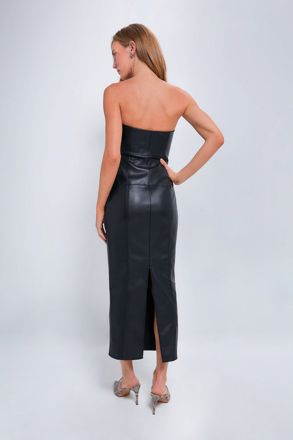 Black Kimberly Vegan Leather Dress