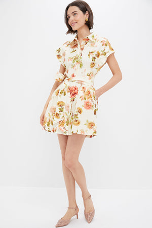 Romantic Floral Cotton Linen Mini Callie Dress