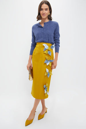 Ochre Lorinda Embroidered Midi Skirt