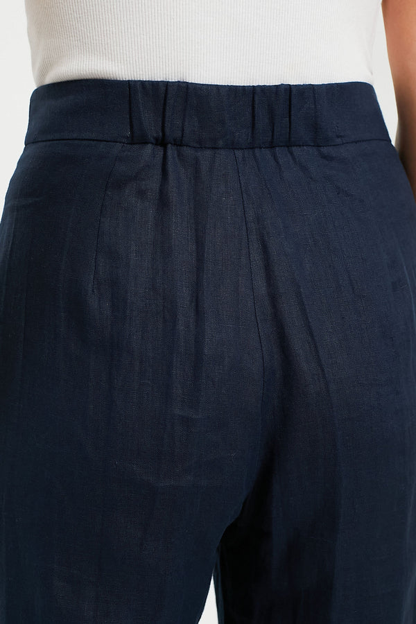 Navy Linen Lydia Pants