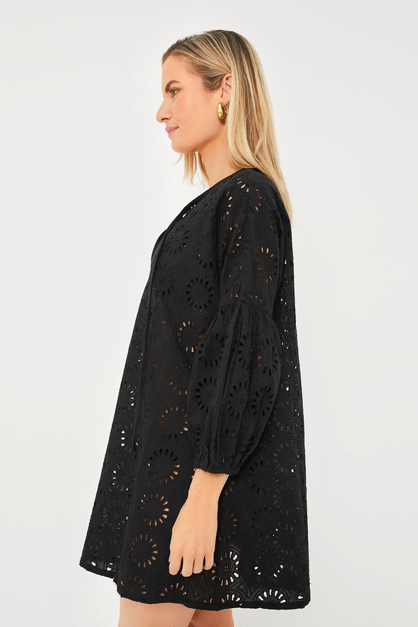 Noir Eyelet Cleo Mini Coverup