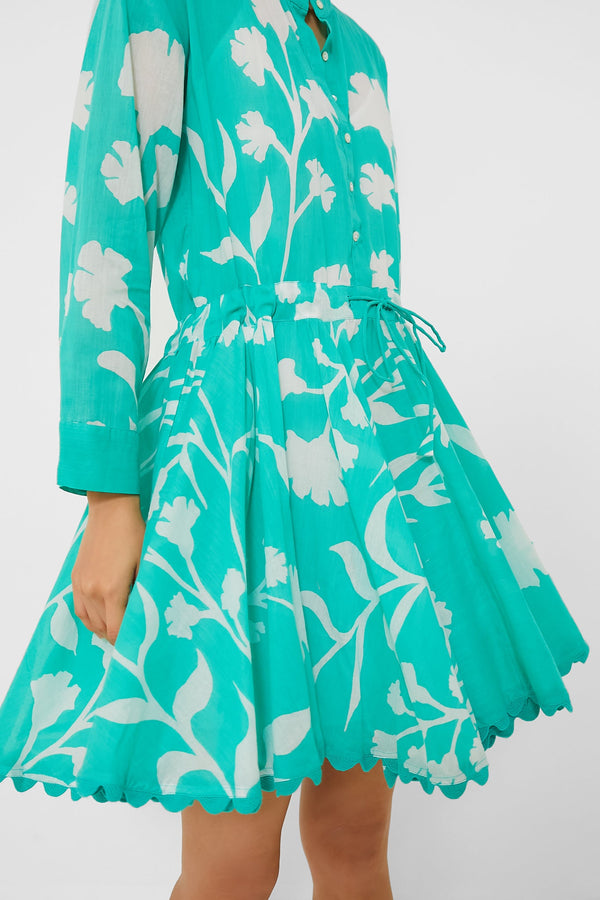 Jade Long Sleeve Beach Dress in Majorelle Print