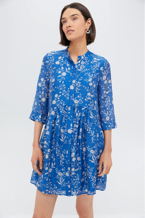 Limoges Floral Royal Shirt Dress