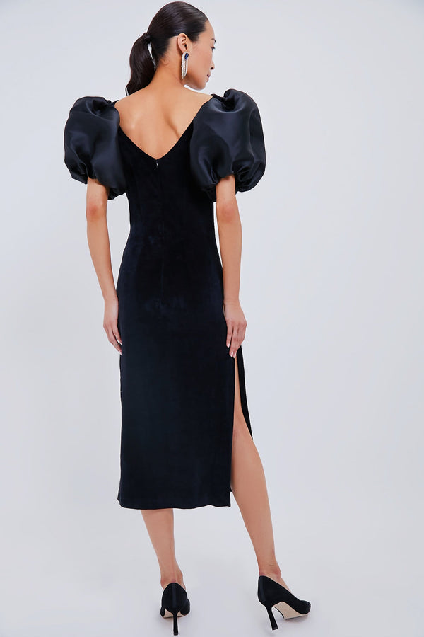 Black Suzanne Velvet Dress