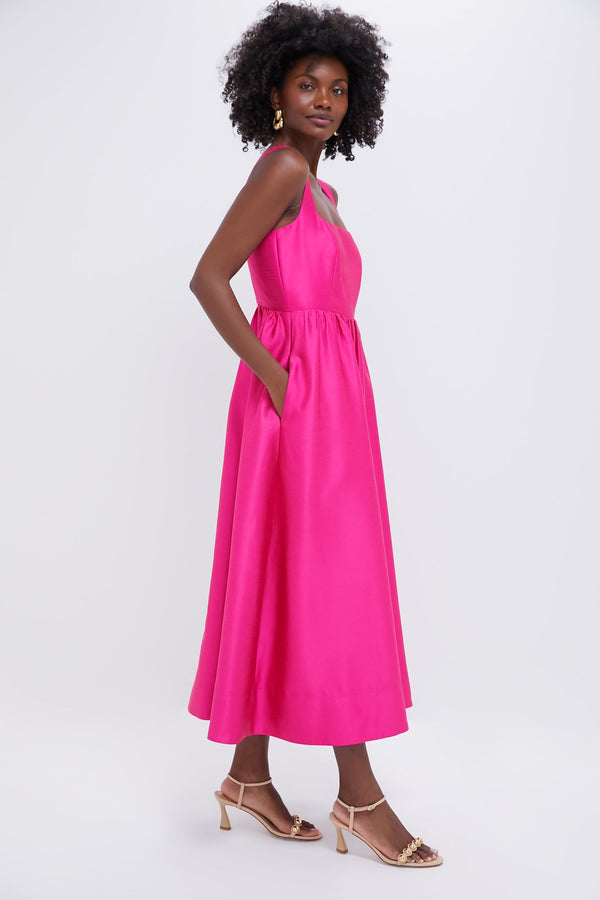 Hot Pink Dupioni Esme Dress