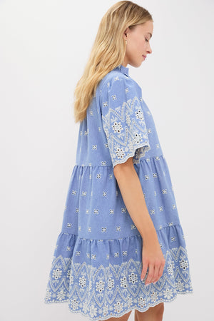 Chambray Embroidered Crawford Dress