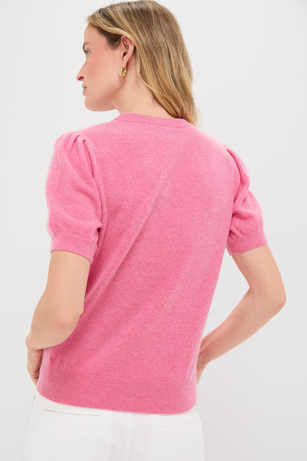 Pink Short Sleeve Cashmere Audrey Sweater