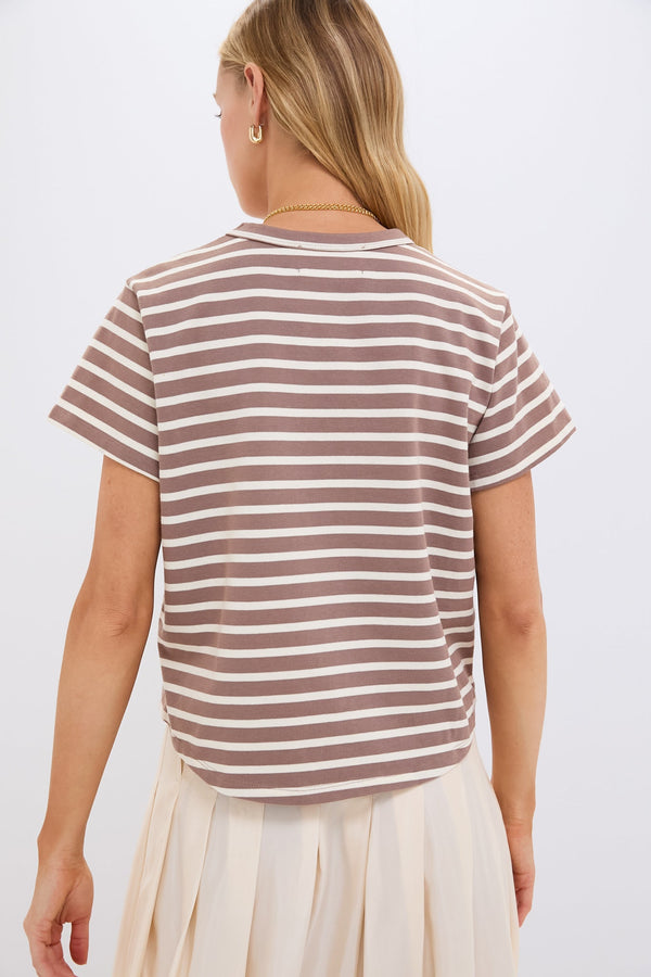 Mocha Stripe Parker Classic Tee