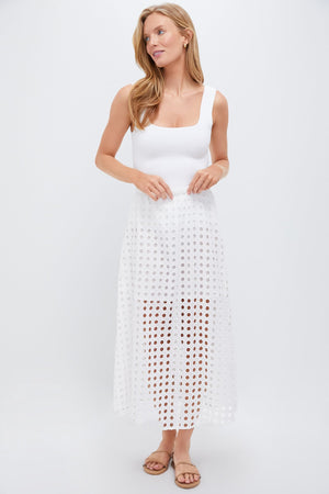 White Cotton Eyelet Eve Skirt