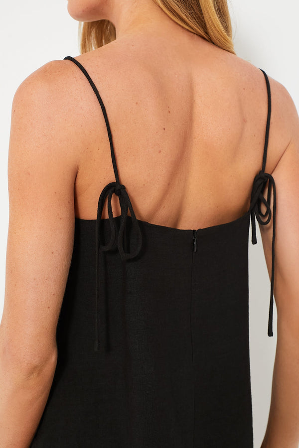 Black Linen Lea Dress