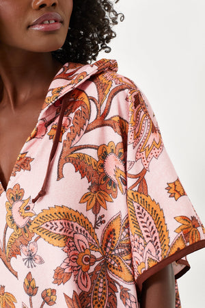 Sunset Chintz Terrycloth Coverup