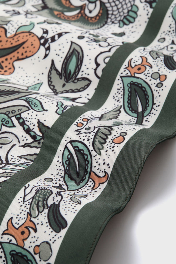 Olive Folk Floral Large Scarf