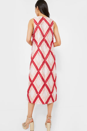Vermillion Trellis Fil Coupe Francine Dress