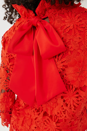Red Guipure Lace Faye Blouse
