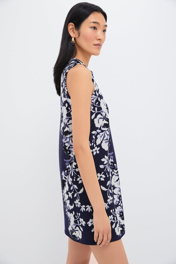 Indigo Reflection Knit Jacquard Marie Dress