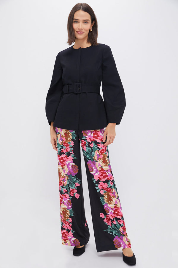 Black Long Sleeve Structured Rhoda Tunic Top