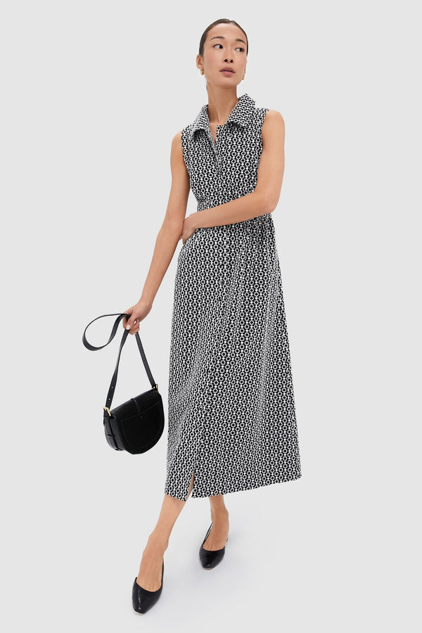 Black Eyelet Sleeveless Noelle Maxi Dress