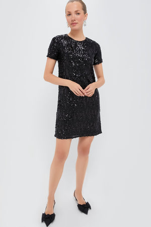 Black Sequin Modern Shift Dress