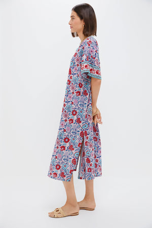 Mauve and Rose Wildflower Naples Caftan