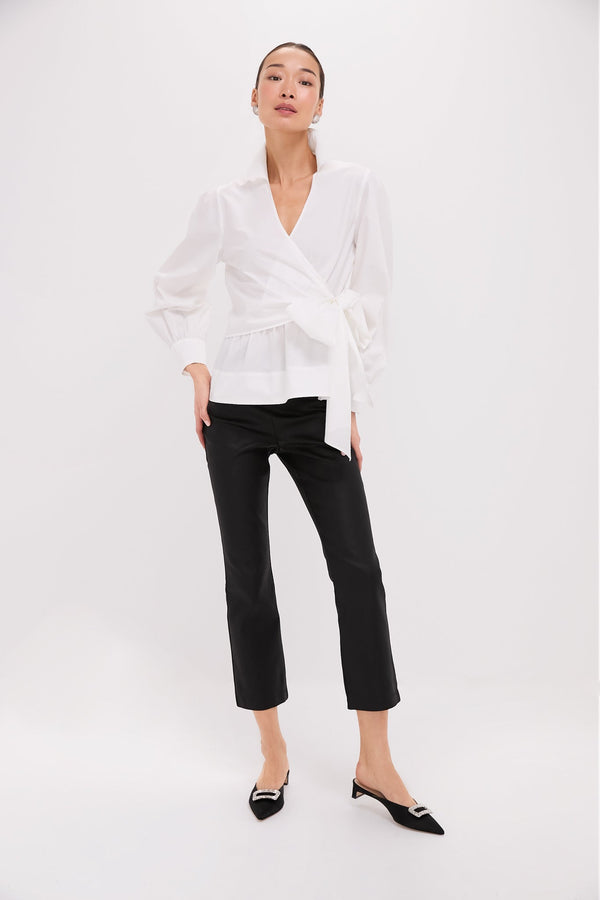 White Tie Front Bow Bea Blouse
