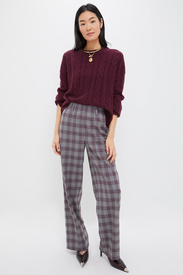 Winetasting Plaid Straight Leg Louis Pants