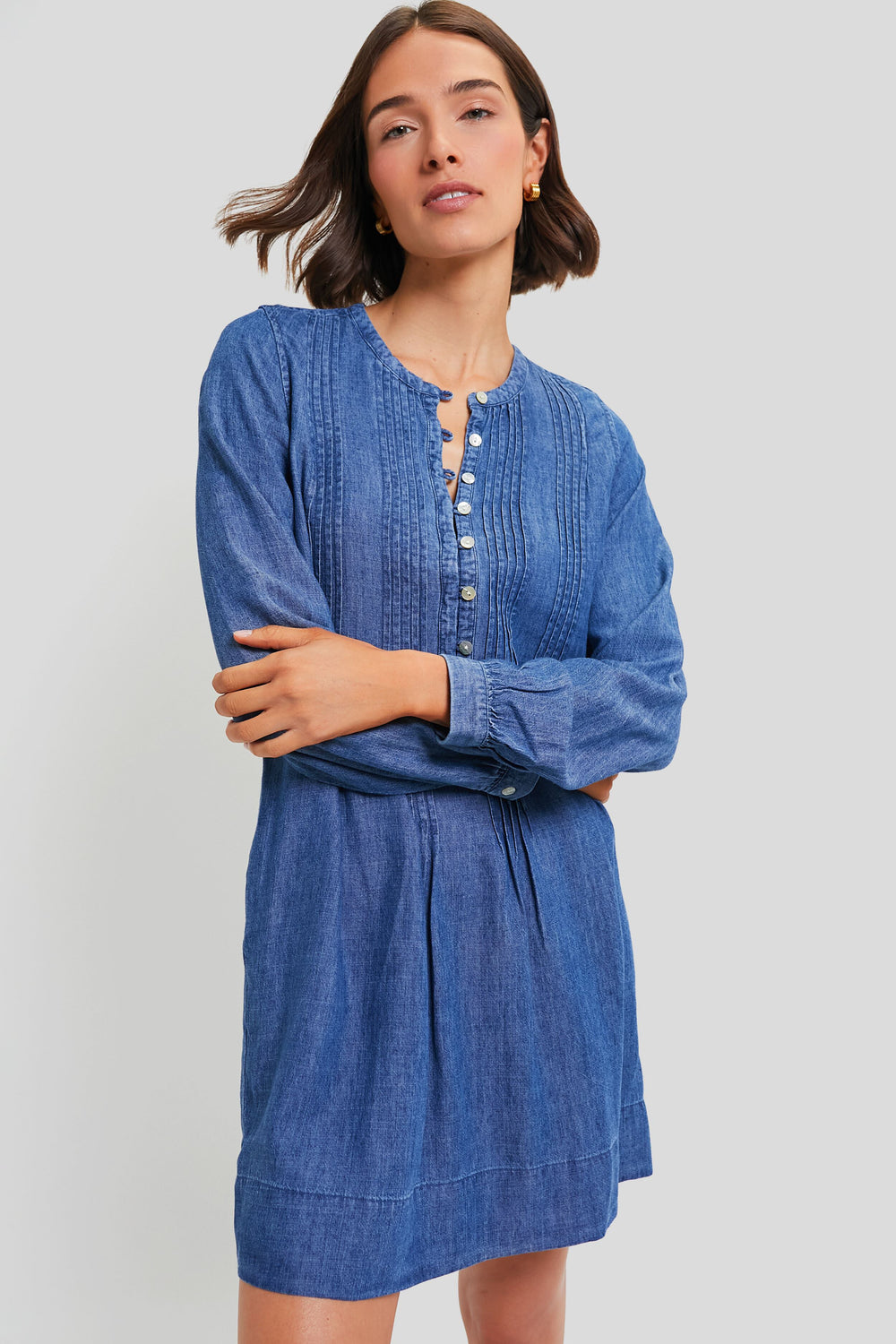 Dark Rain Wash The Tried and True Long Sleeve Isha Dress