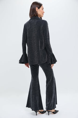 Black Cosmos Lurex Lounge Suit with Pants