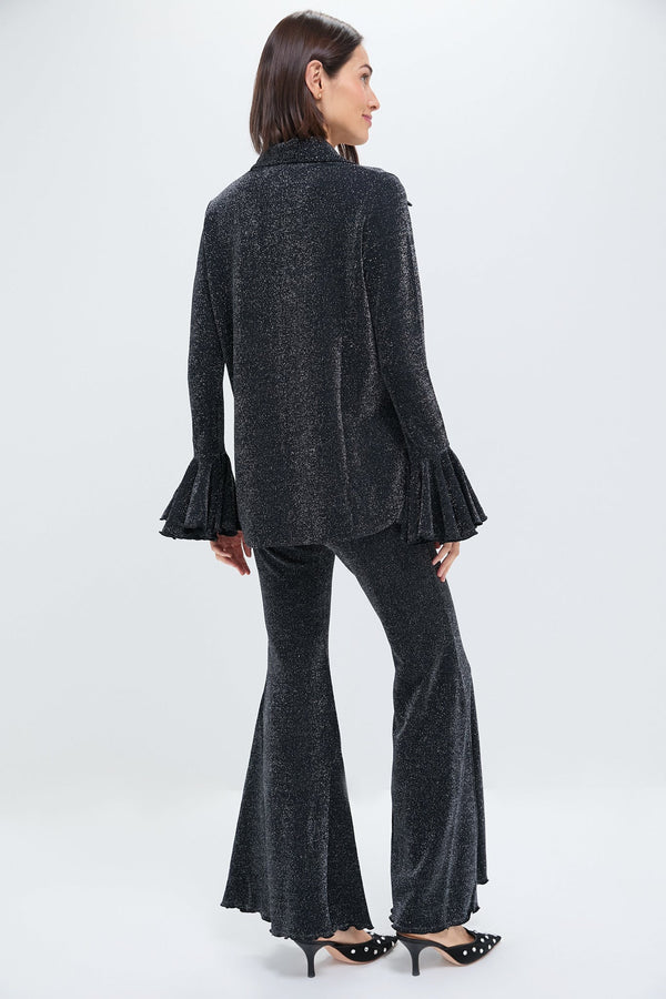 Black Cosmos Lurex Lounge Suit with Pants