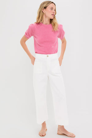 Pink Short Sleeve Cashmere Audrey Sweater