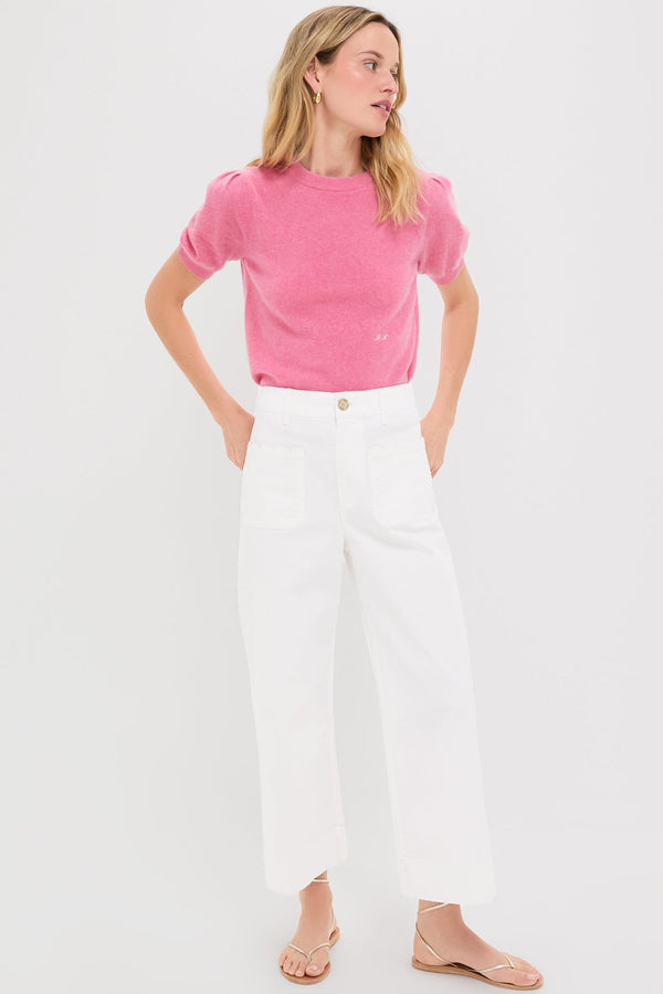 Pink Short Sleeve Cashmere Audrey Sweater