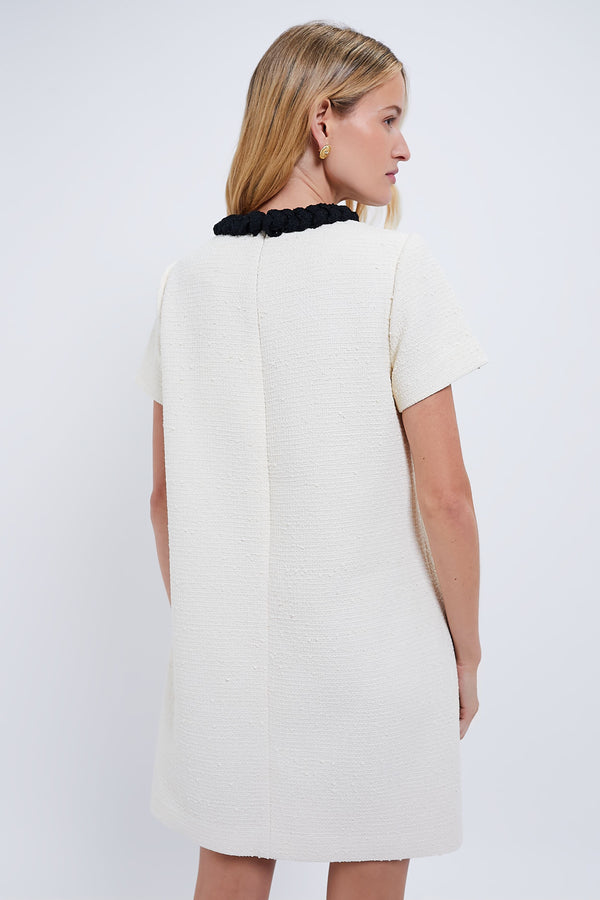 Cream Tweed Short Sleeve Jackie Dress