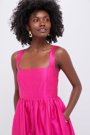 Hot Pink Dupioni Esme Dress