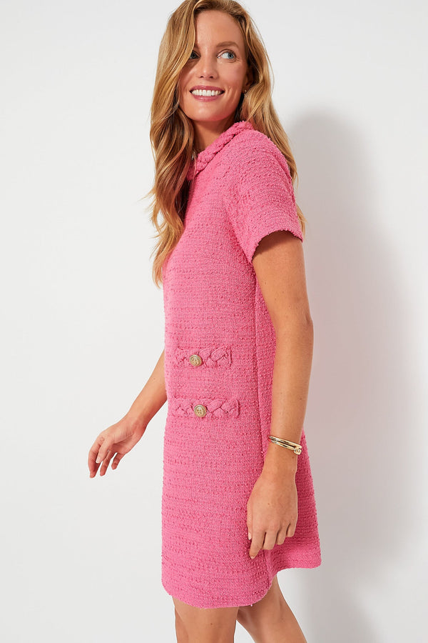 Hot Pink Tweed Jackie Dress