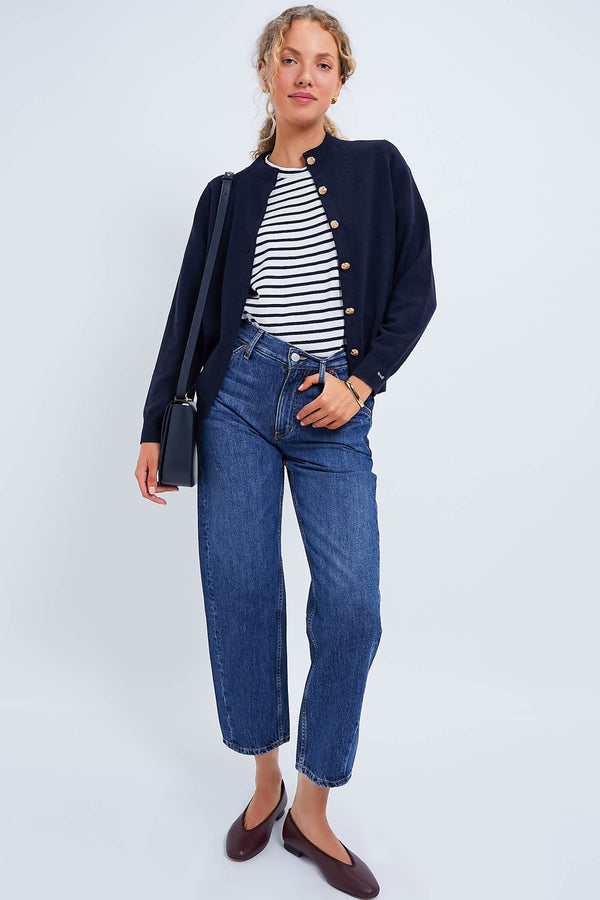 Navy Quinn Cashmere Cardigan