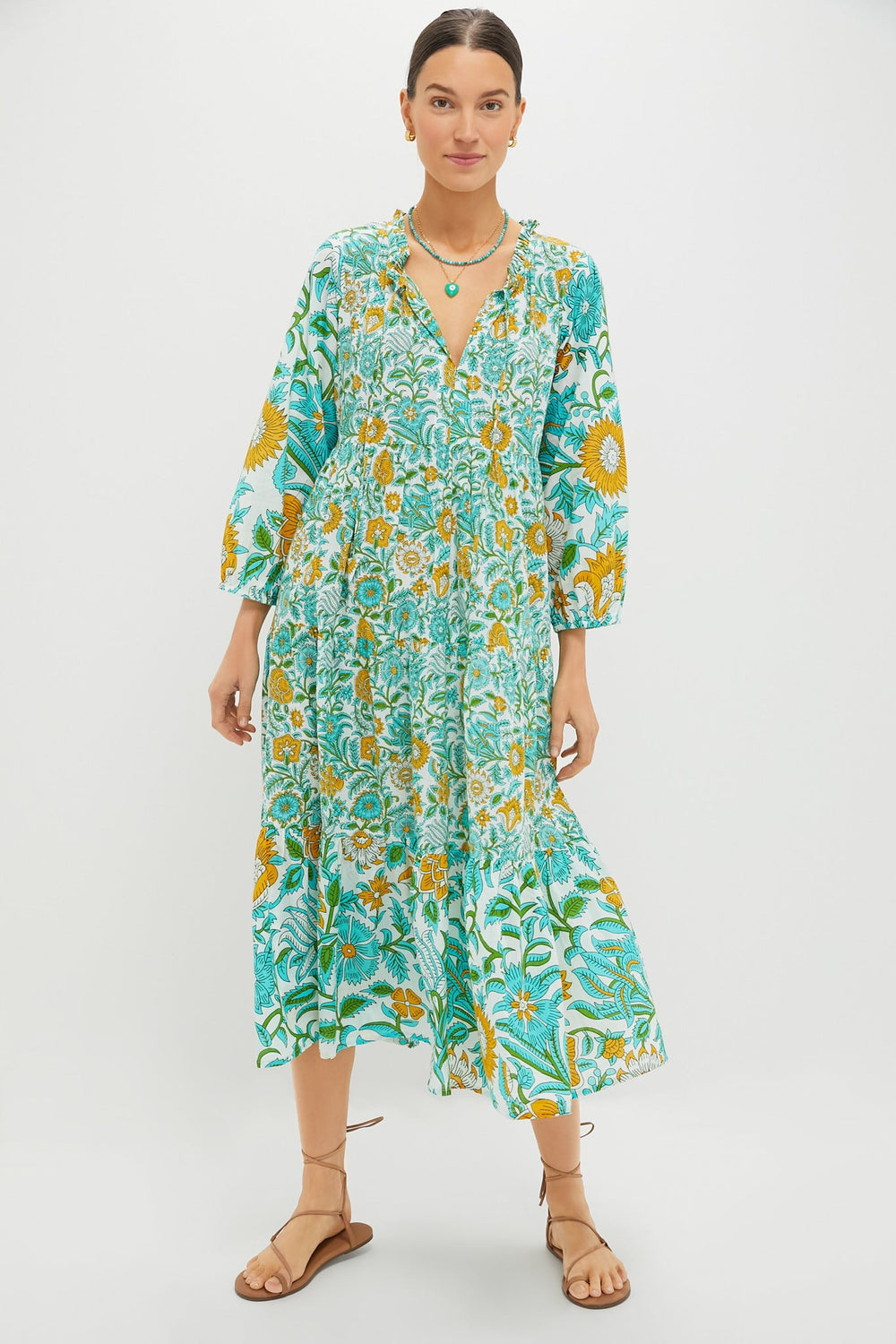 Lagoon Wildflower Long Sleeve Salty Paloma Caftan
