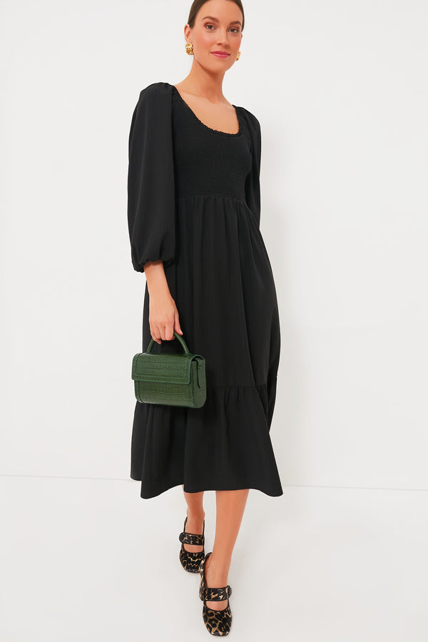 Black Seersucker Aleah Dress