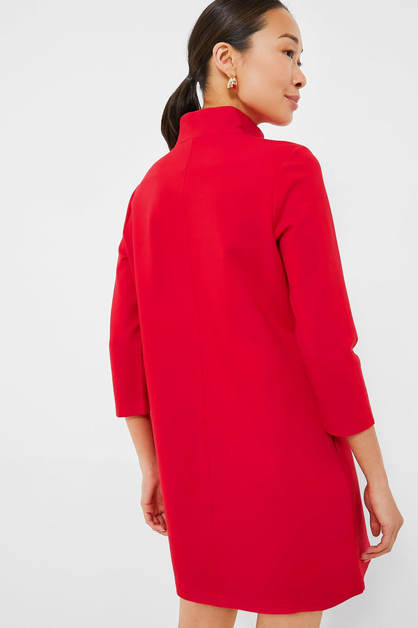 Red Ponte Clifton Dress