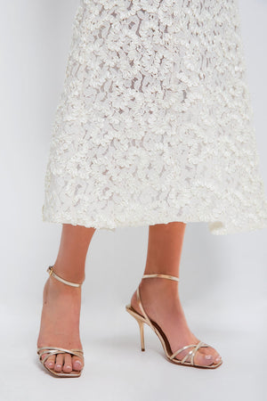 Vintage White Embroidered Skirt