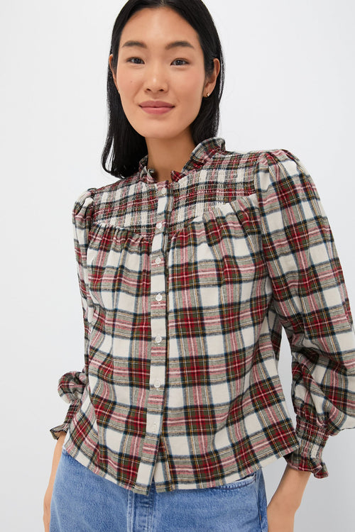 Exclusive Ivory Plaid Nicole Shirt