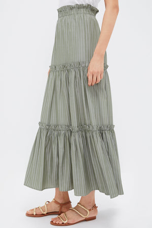Green Stripe Prado Skirt