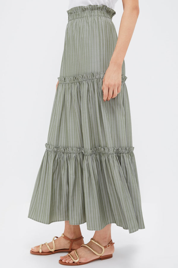 Green Stripe Prado Skirt