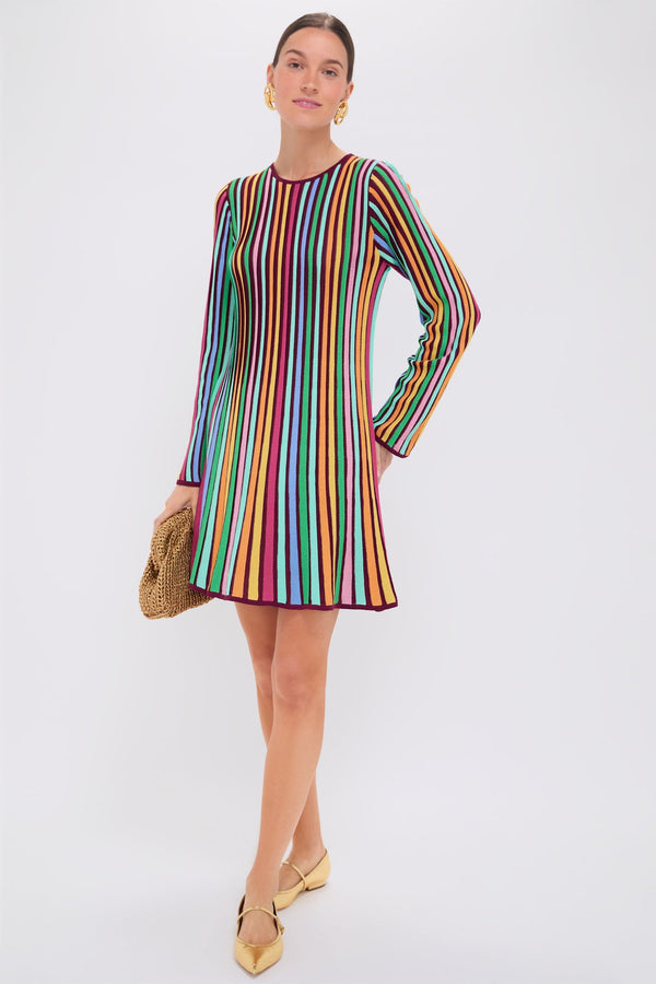 Rainbow Stripe Knit Amal Dress