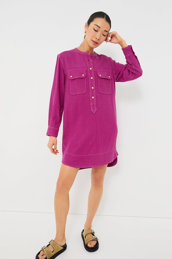Mauve Venoya Silk Bourette Dress