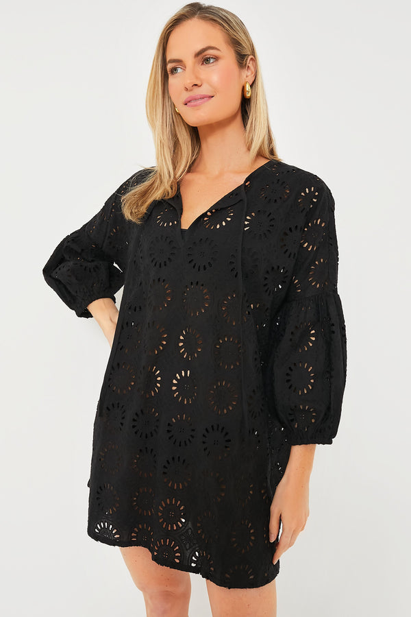 Noir Eyelet Cleo Mini Coverup