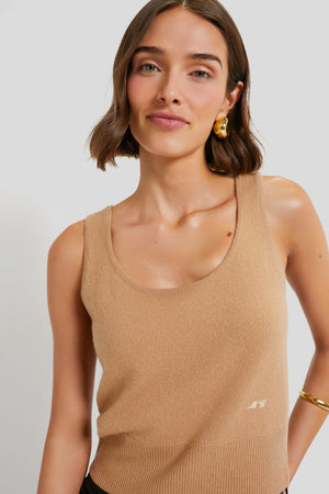 Camel Cashmere Knit Tank