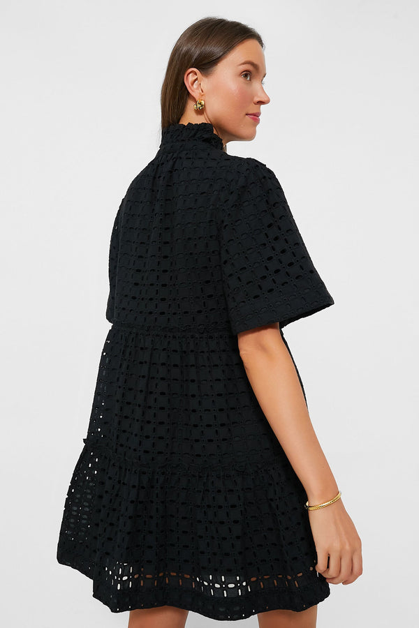Black Eyelet Crawford Dress