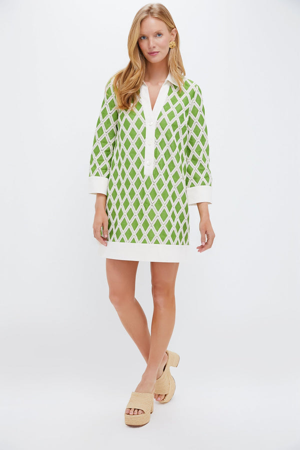 Kelly Green Crochet Collier Dress