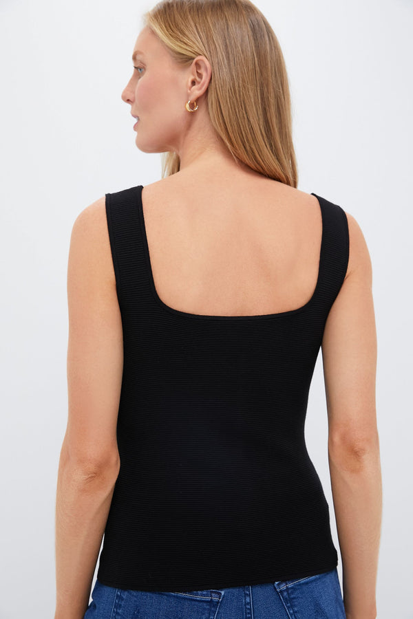 Black Sara Rib Knit Tank